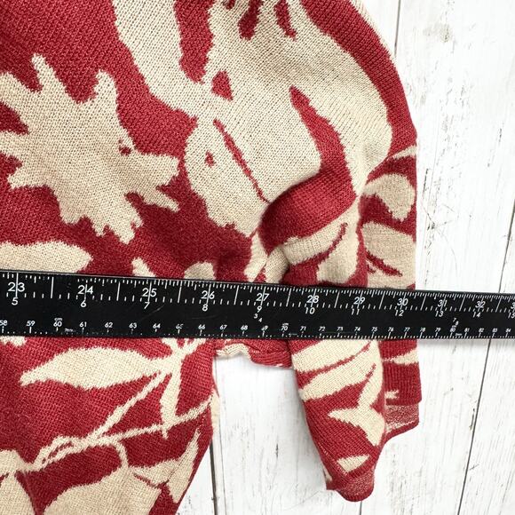 Peruvian Connection Sweater Women Size M/L Botanical Boat Neck 3/4 Sleeve Blouse - Picture 4 of 5